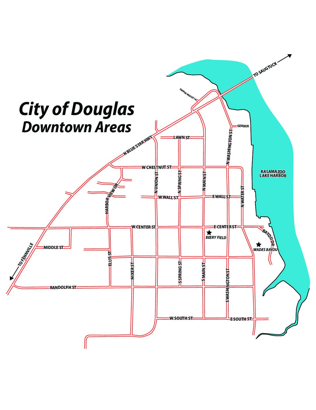 Map of Douglas - The City of the Village of Douglas